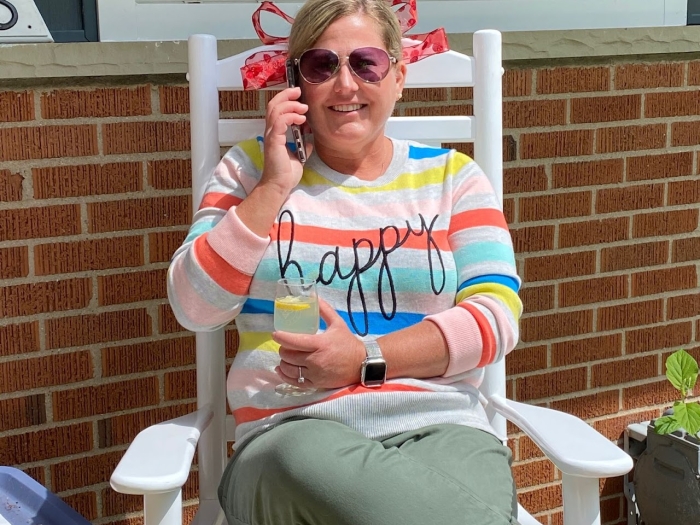 Sheri with happy shirt