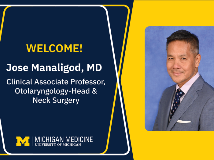 Welcome Jose Manaligod, MD
