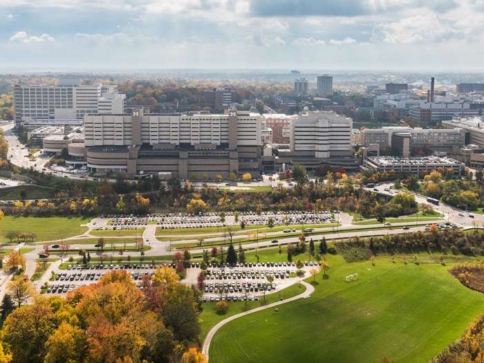 Aeiral view of the Michigan Medicine medical campus