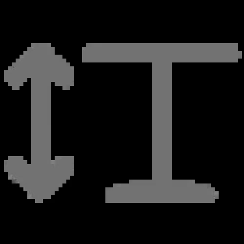 A Gray Icon of a double sided arrow and exam table