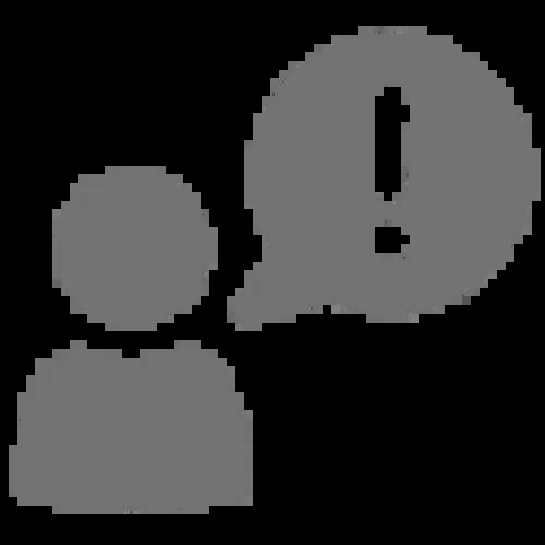 Gray Icon of Person with a think bubble with an exclamation