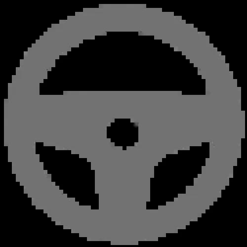 Gray icon of steering wheel