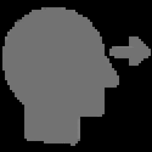 Head with arrow near eyes