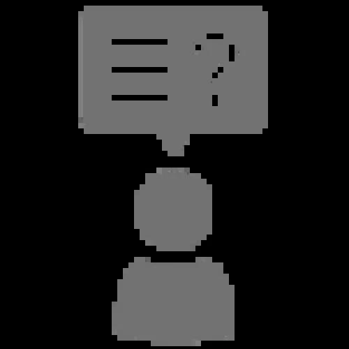 Person with thought bubble