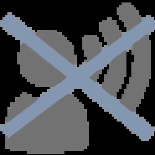 Gray icon of person shouting with X