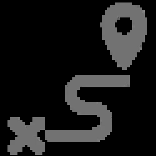 A gray icon showing starting point ending point and path
