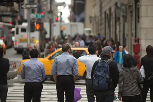 Pedestrians on the street