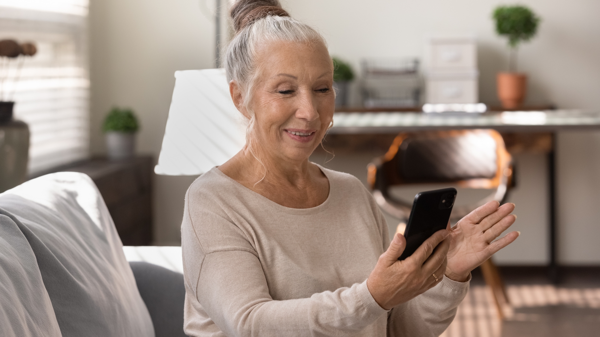 Woman looking at phone