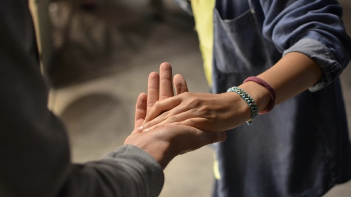 Holding hands