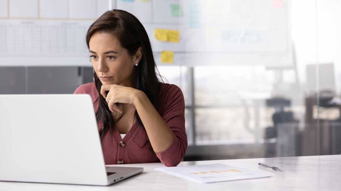 woman working on a laptop