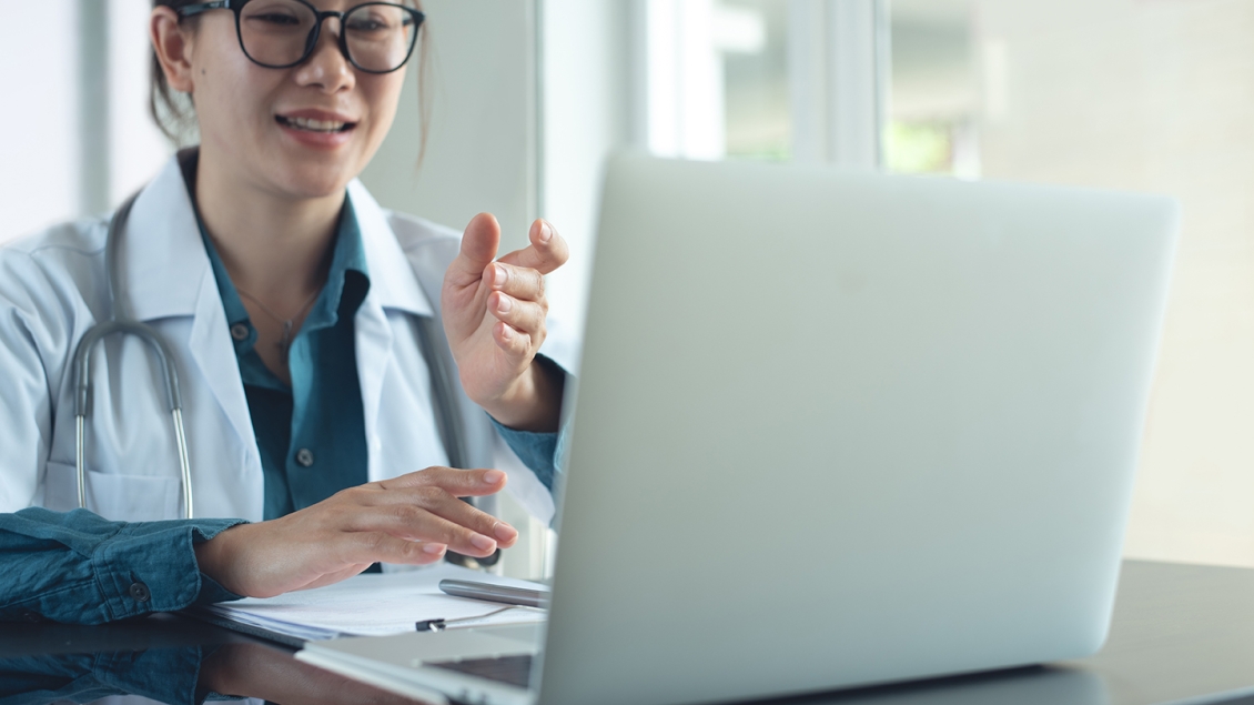 doctor using a laptop