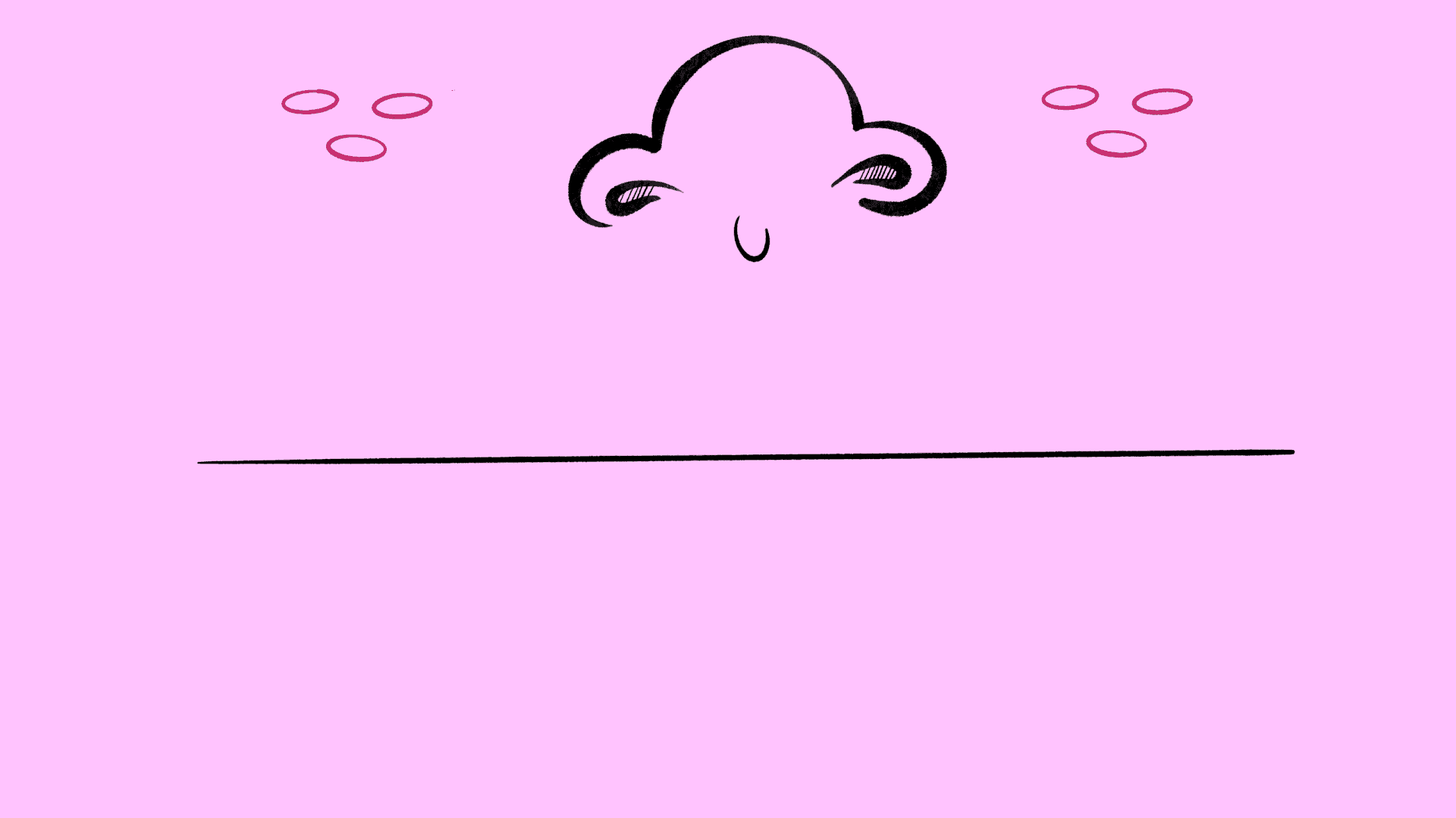 Pink face with mouth that opens to show teeth with working figures displayed.
