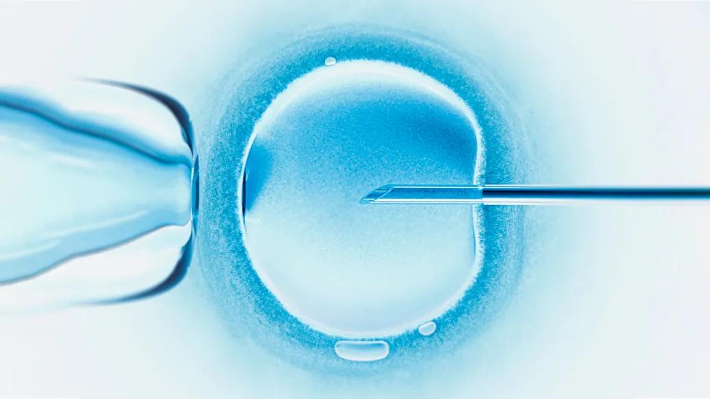 grey needle into cell blue 