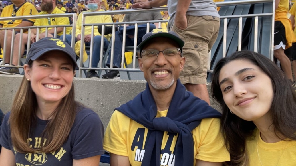 Ravi and his family at the Big House.