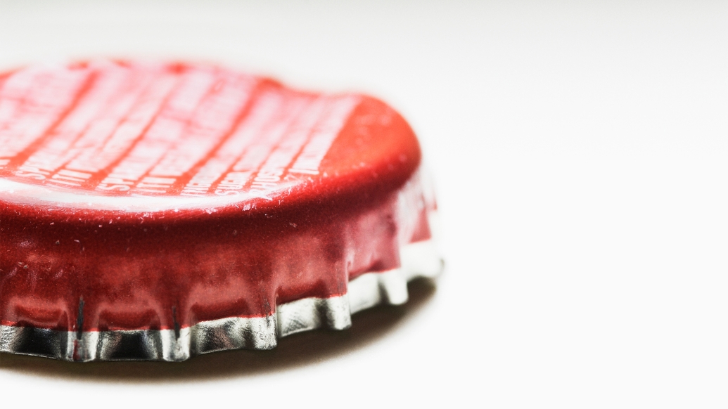 close-up of aluminum cap