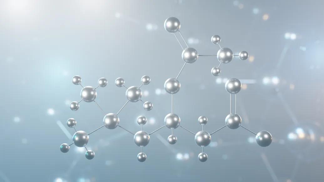 3D rendering of the molecular structure of acetyl-L-carnitine