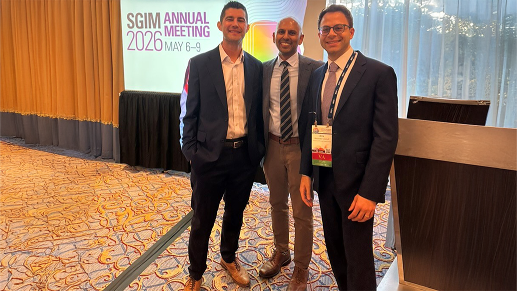Drs. Adam Markovitz, Sumit Agarwal, and Alex Chaitoff at the SGIM meeting