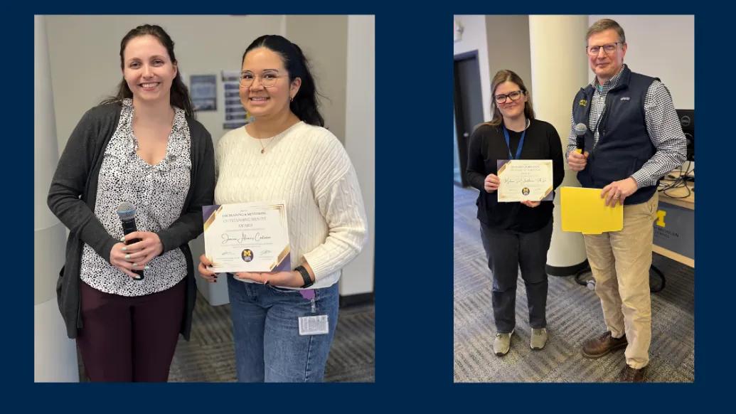 Award recipients and presenters pose with certificates at the CDI Training and Mentoring Awards.