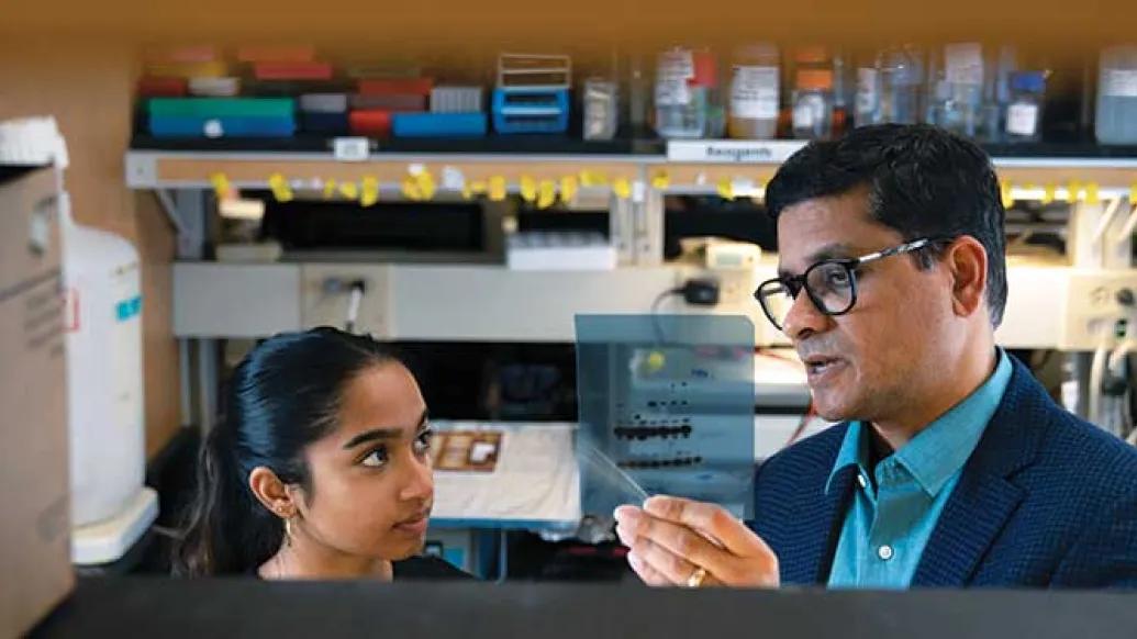 Navya Valavala and her mentor, Dipankar Ray, Ph.D.
