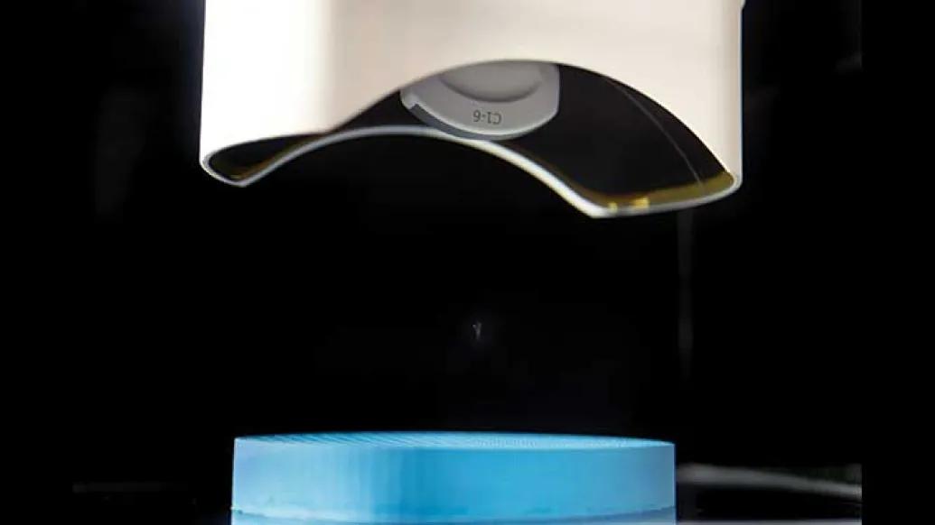 Close-up view of the histotripsy device