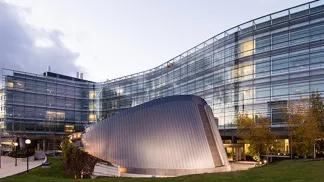 biological science research building building at dusk 