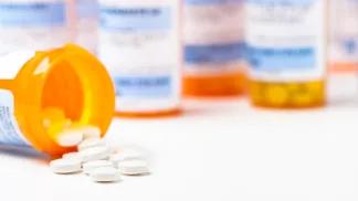 Prescription bottles with pills
