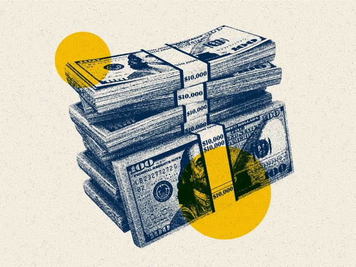 cash yellow sketch blue