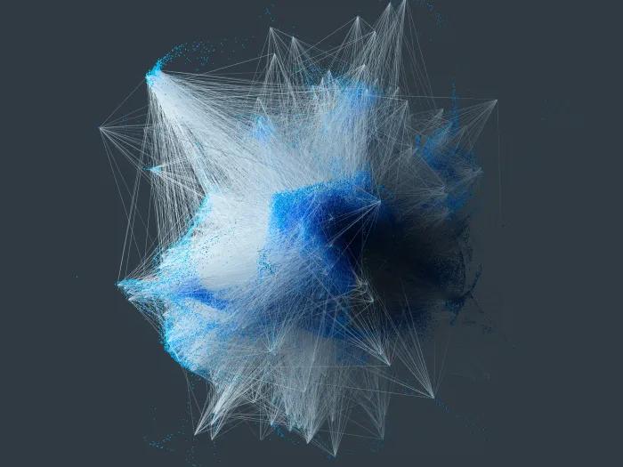 white blood cell with some blue on black background artistic looking