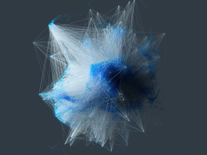white blood cell with some blue on black background artistic looking