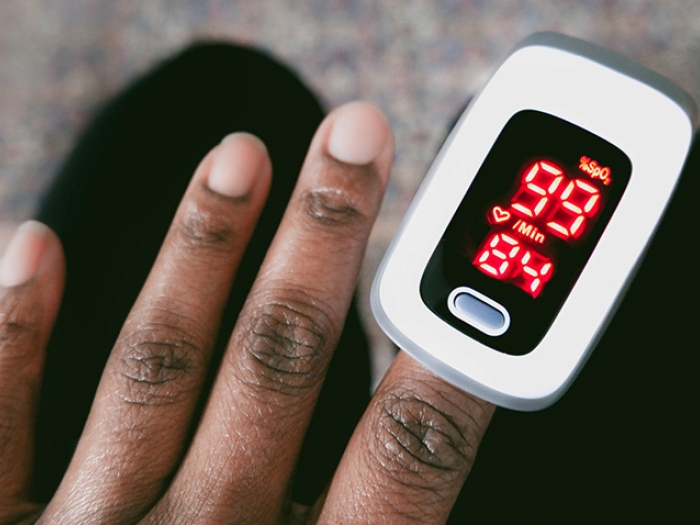 A close-up image of an oximeter