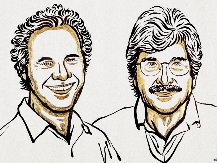 two men sketched smiling white black lines of darker yellow