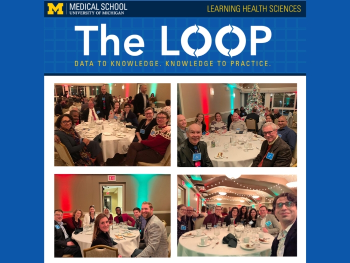 The Loop newsletter special edition features a vibrant dinner scene with people engaged in conversation and sharing a meal.
