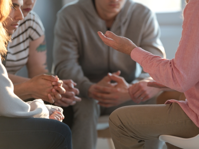 close-up of hands in a group