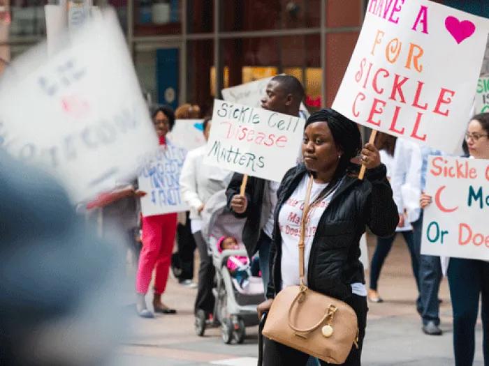 Picketing for Sickle Cell Awareness