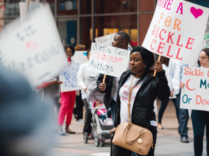 Picketing for Sickle Cell Awareness