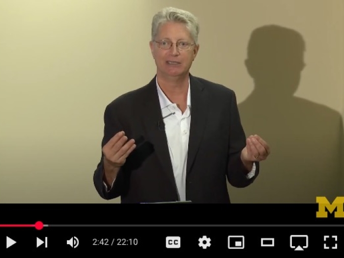 Video player controls and picture from pain course