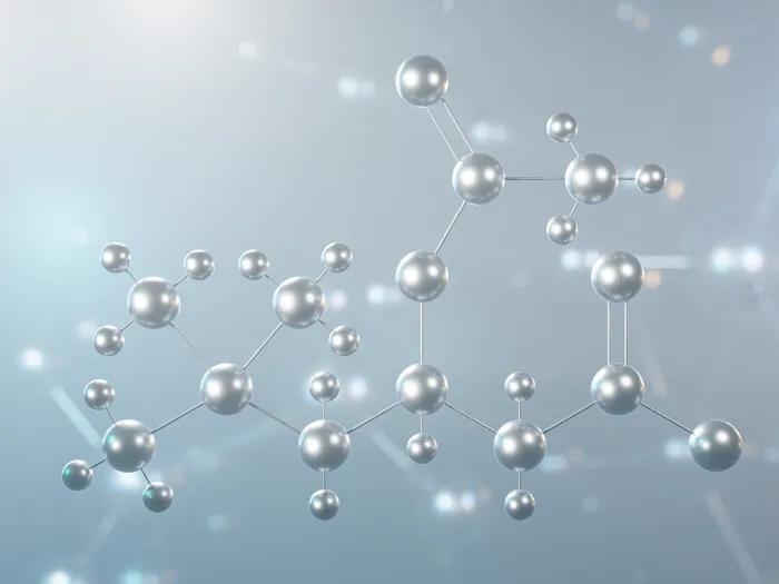 3D rendering of the molecular structure of acetyl-L-carnitine