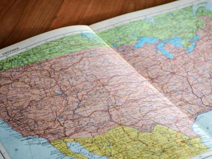us map in an almanac