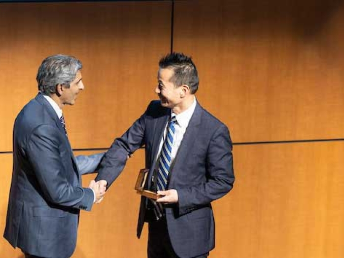 Cardiac Surgery Chair Ailawadi congratulates professorship awardee