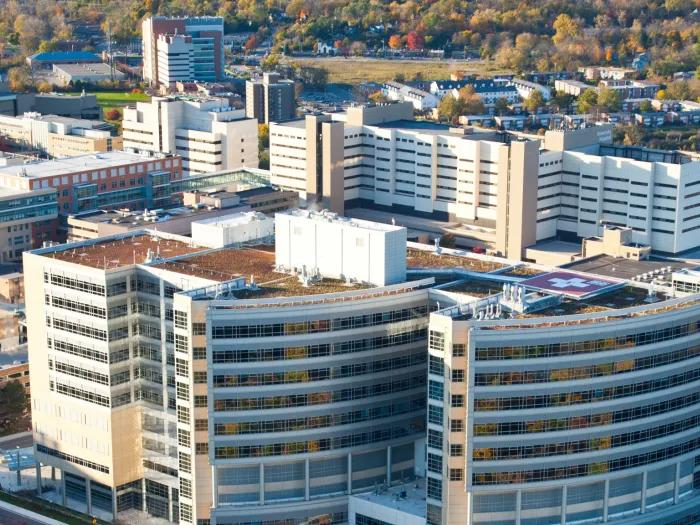 An aerial shot of the Mott campus