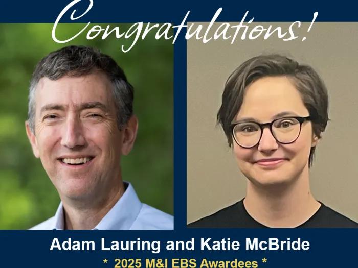 Adam Lauring, PhD, and Katie McBride receive 2025 M&I EBS awards