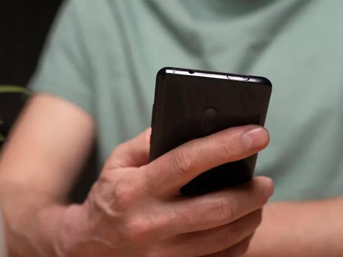 Person holding phone