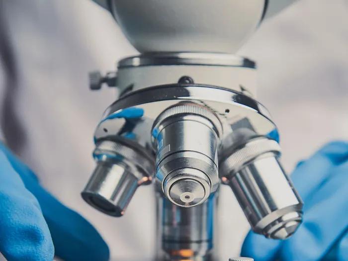 Close up of microscope