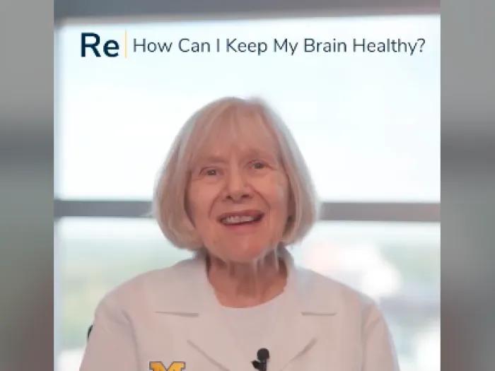 A screenshot of Dr. Eva Feldman's video talking about brain health