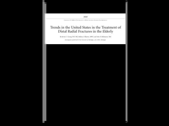 Trends in the US in the treatment of distal radius fractures in the elderly publication cover