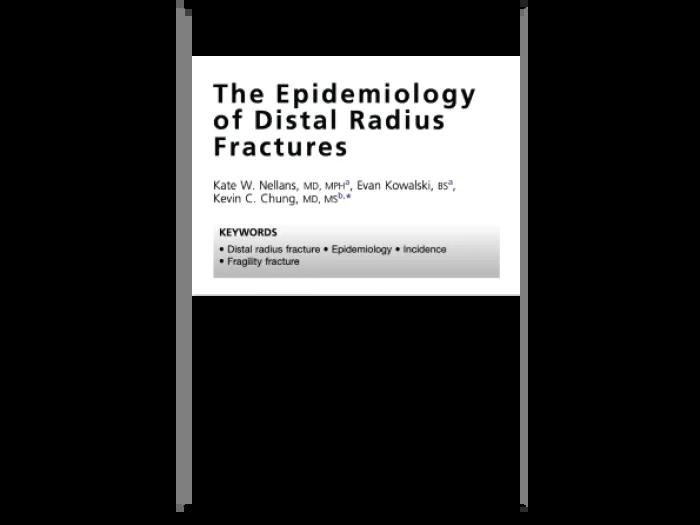 Epidemiology of Distal Radius Fractures cover