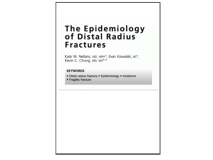 Epidemiology of Distal Radius Fractures cover