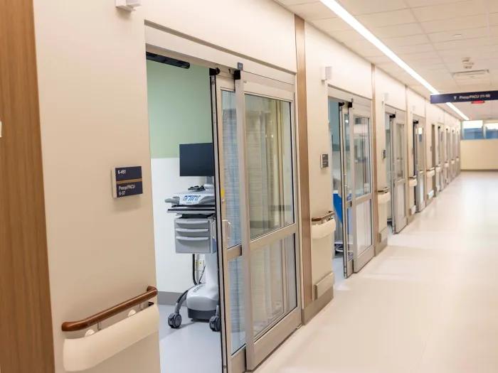 Clinic hallway in Kahn Pavilion