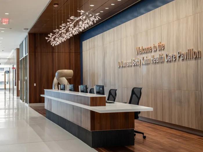 Reception area at D. Dan and Betty Kahn Health Care Pavilion