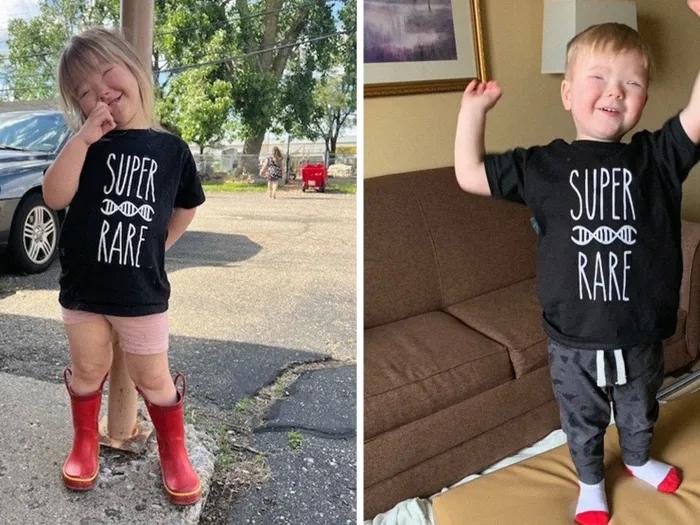 two kids wearing super rare shirt 
